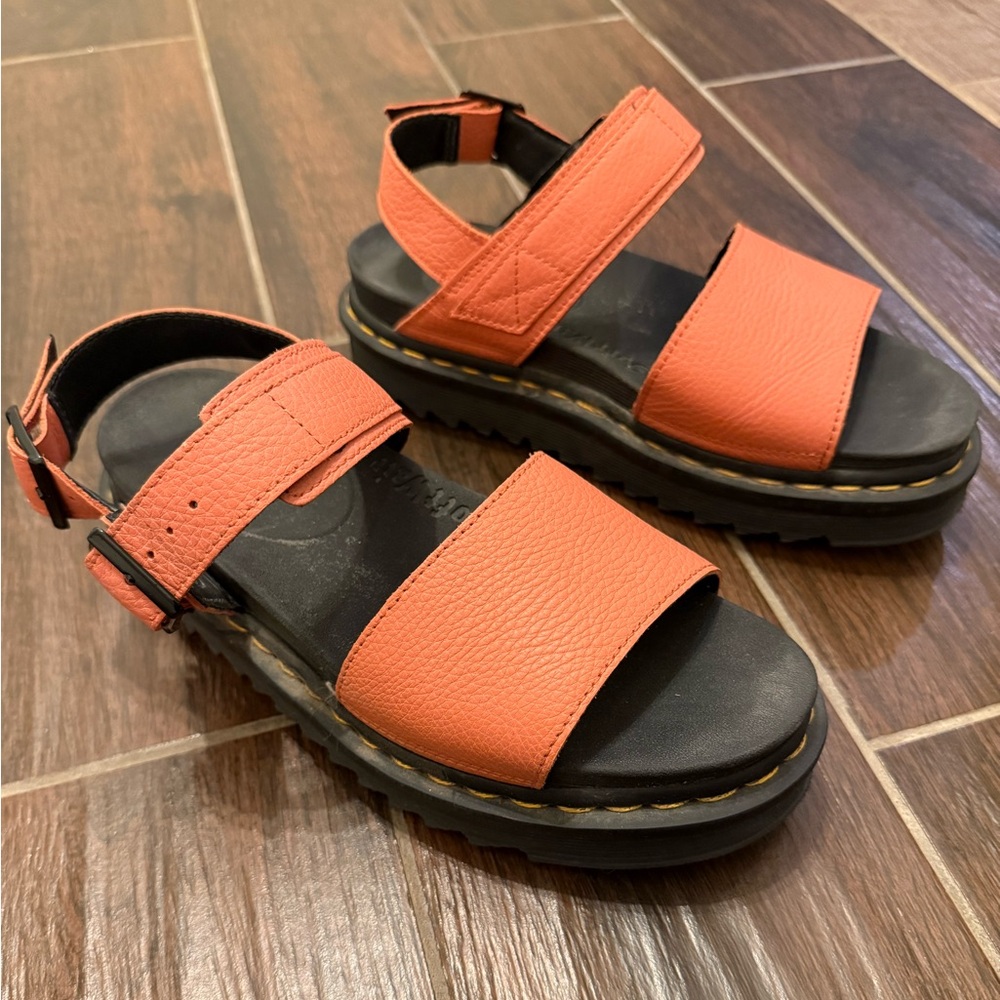 Dr. Martens Coral Sandals with Black Accents